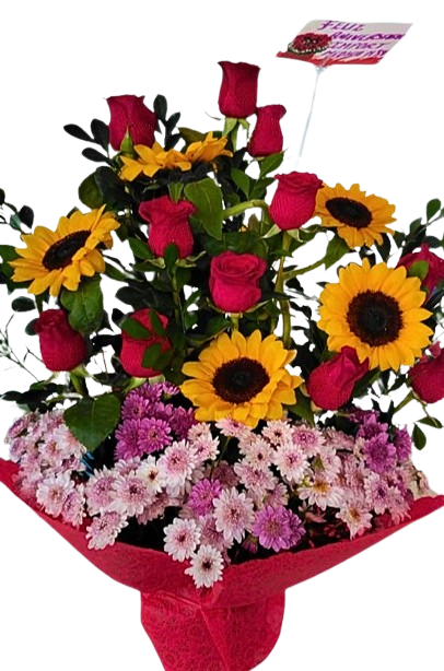 12 rosas-5 girasoles